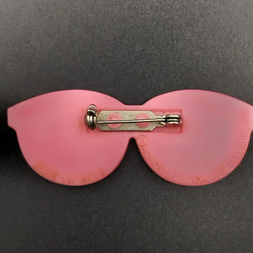 Vintage Caribe Sunglasses Pink Flamingo Pin Brooch Made in China 1997